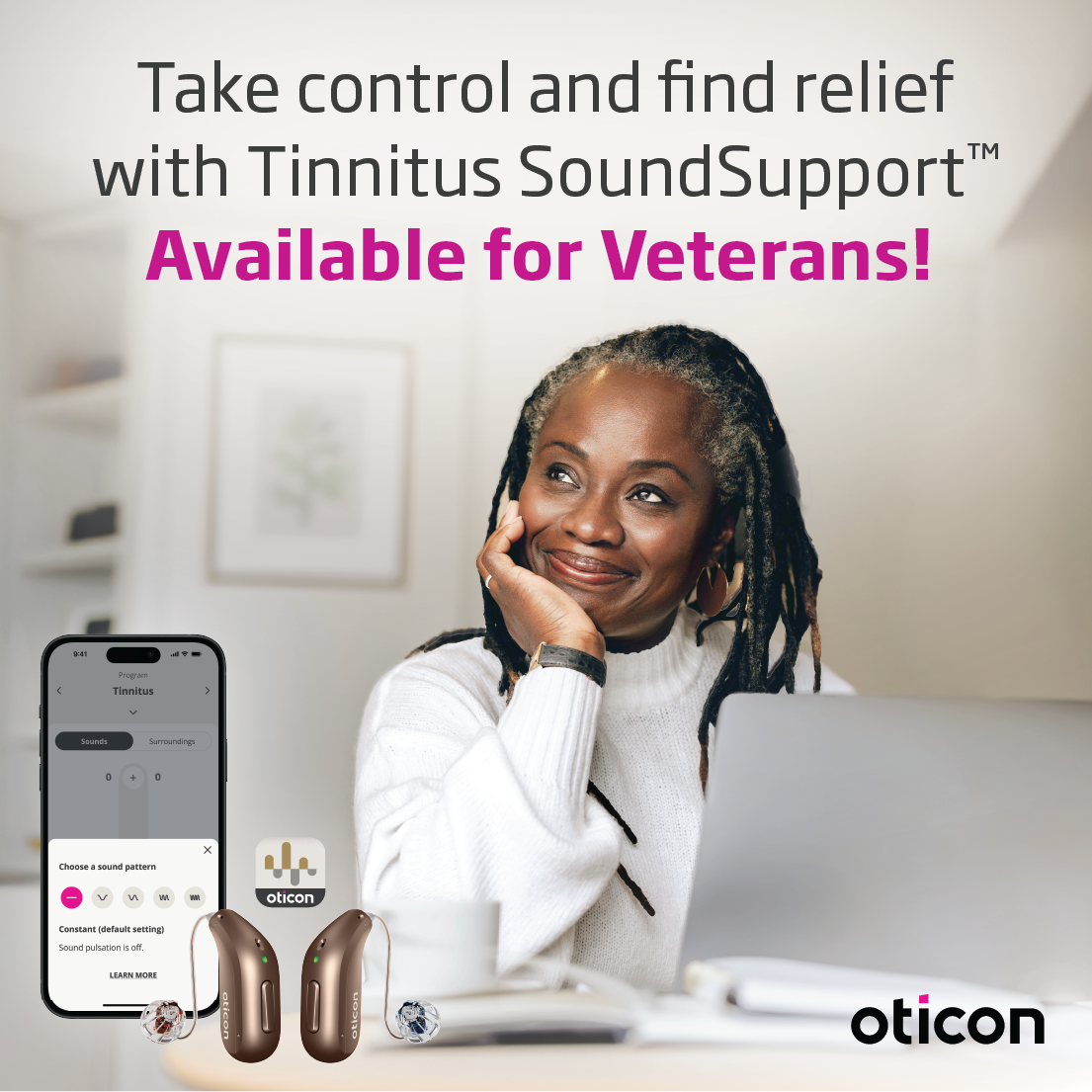 Oticon Intent hearing aids available for veterans